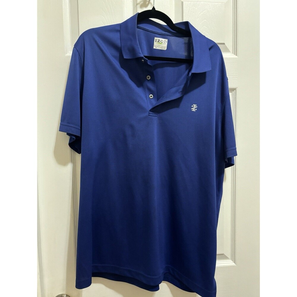 IZOD STRETCH GOLF GOLFING POLO SHIRT MENS XXL/TTG  BLUE EUC